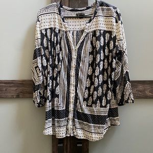 Lucky brand buttons down 3/4 sleeve shirt